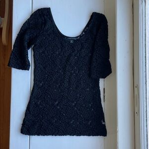 Banana Republic black lace holiday top